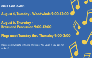 CUHS Band Camp