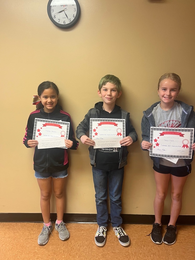 September Student of the Month Winners